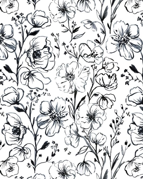 Nahtloses florales Doodle-Hintergrunddesign mit xApattern-Illustration