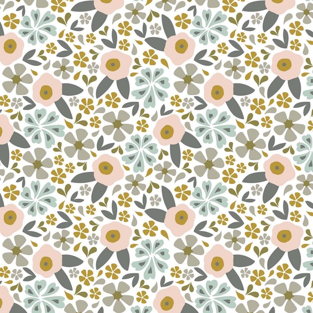 Nahtloses florales Doodle-Hintergrunddesign mit xApattern-Illustration