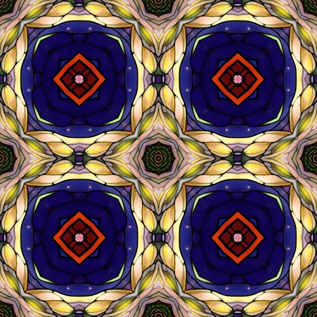 Nahtloses Kaleidoskopmuster für z. B. Wanddekorationen mit Stoffwandpapier
