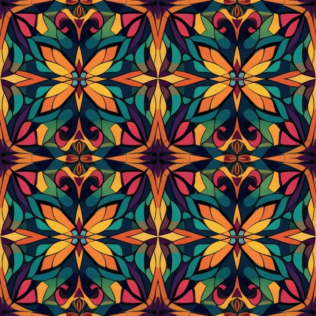 Nahtloses, lebendiges und hypnotisches kaleidoskopisches Muster