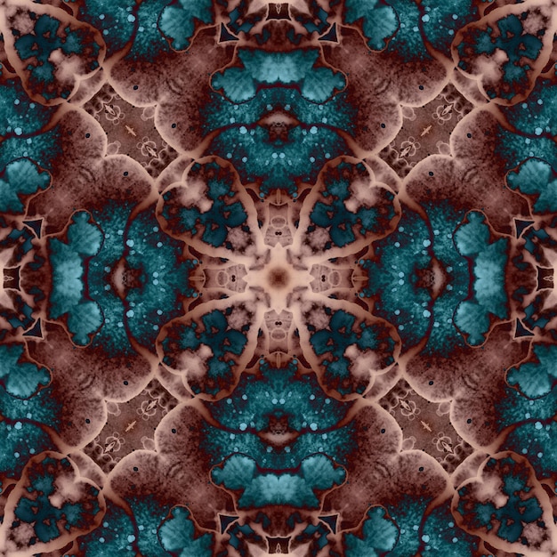 Nahtloses Mandala-Muster mit quadratischer gewebter Textur
