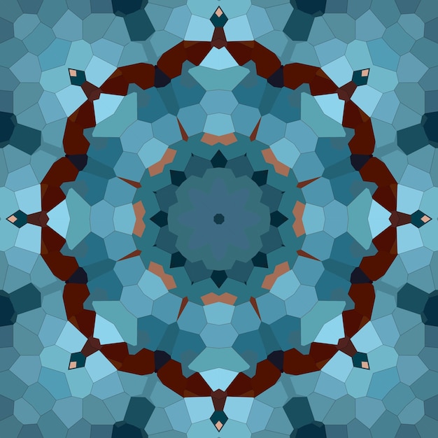 Nahtloses Mosaikmuster Abstraktes Quadrat, das endloses Muster wiederholt Blaues Kaleidoskop