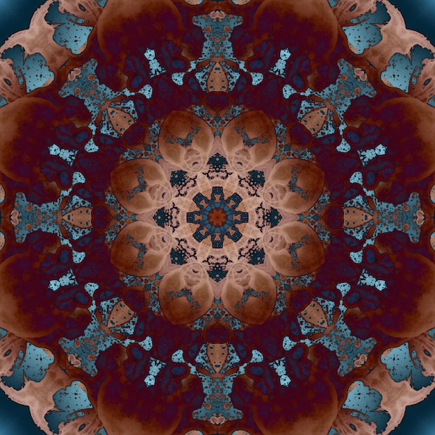 Foto nahtloses muster aus geometrischen blumen raumstruktur kaleidoskop