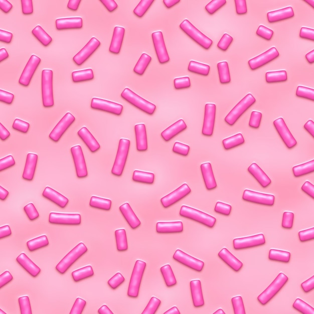 Nahtloses Muster aus rosa Donut-Glasur mit vielen dekorativen Streuseln