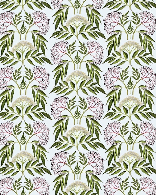 Nahtloses Muster Blütenblütenblätter Illustration Schrägmalerei Tiernatur für Tapeten Postkarten Grußkarten Hochzeits-Einladung Geschenkpapier