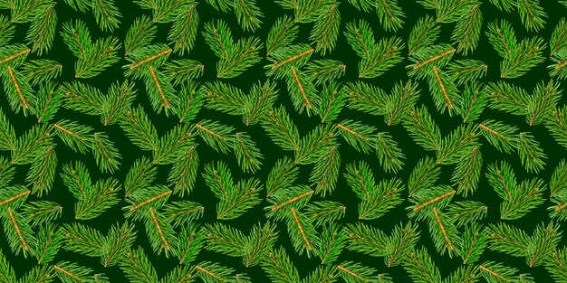 Nahtloses Muster der Tannenbaumaste, Kiefernniederlassung, Weihnachtsnadelbaum lokalisiert auf Grün