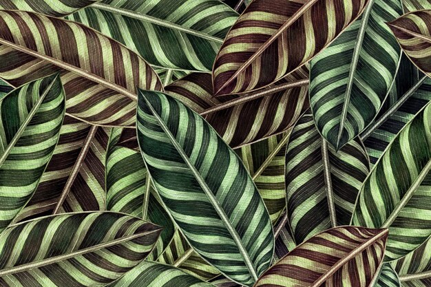 Nahtloses Muster des bunten tropischen Grüns der Aquarellmalerei.