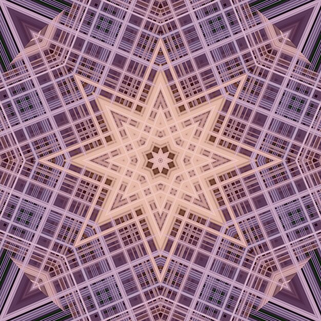 Nahtloses Muster des Sterns Linienmuster Kaleidoskopischer Hintergrund