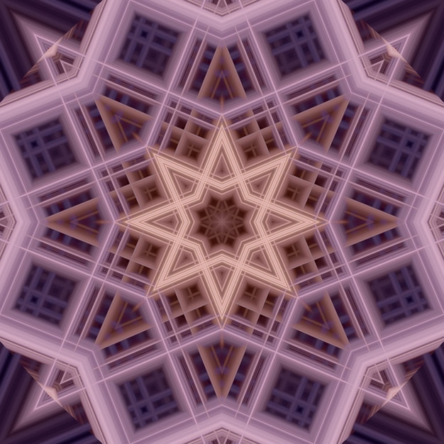 Nahtloses Muster des Sterns Linienmuster Kaleidoskopischer Hintergrund