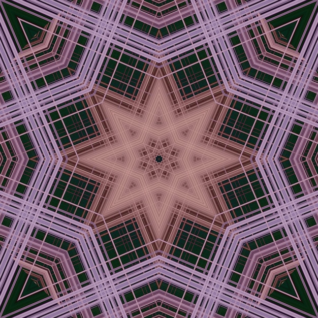 Nahtloses Muster des Sterns Linienmuster Kaleidoskopischer Hintergrund