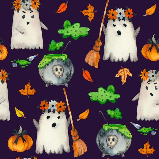 Nahtloses Muster für Halloween Geeignet zum Drucken auf Stoffpapier zum Erstellen von Postkarten