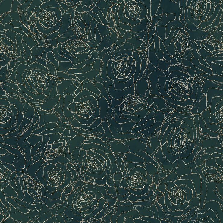 Foto nahtloses muster. goldumrisse von frühlingsblumen und -blättern.