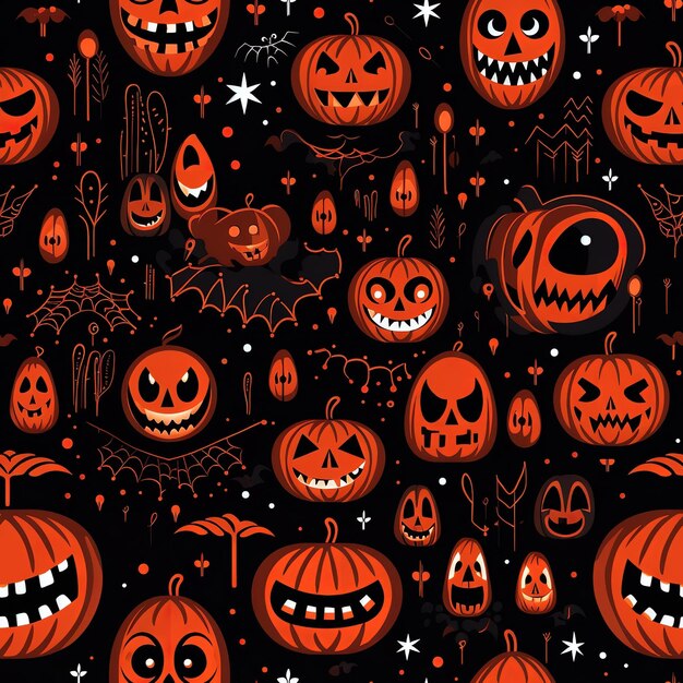 Nahtloses Muster Halloween orange-schwarzes Thema