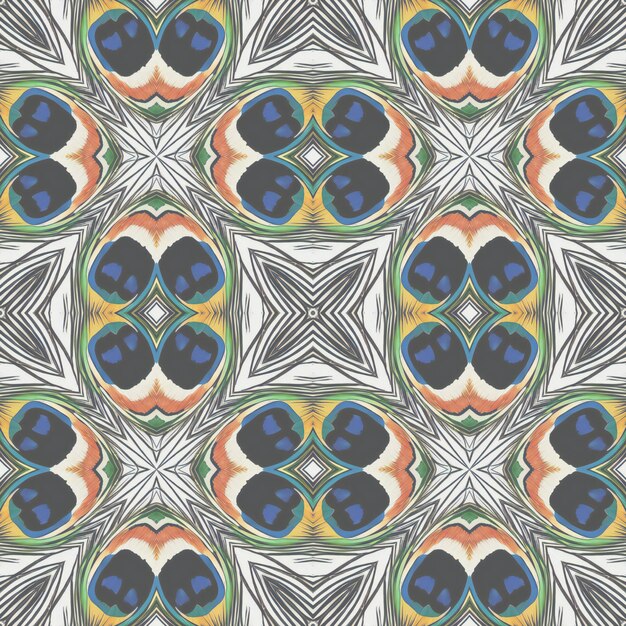 Foto nahtloses muster mit abstrakten geometrischen ornamenten textilartikel