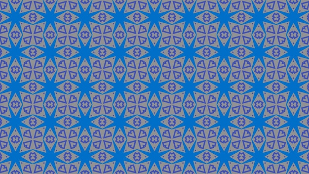 Nahtloses Muster mit blauen und violetten Blumen auf dunklem Hintergrund.
