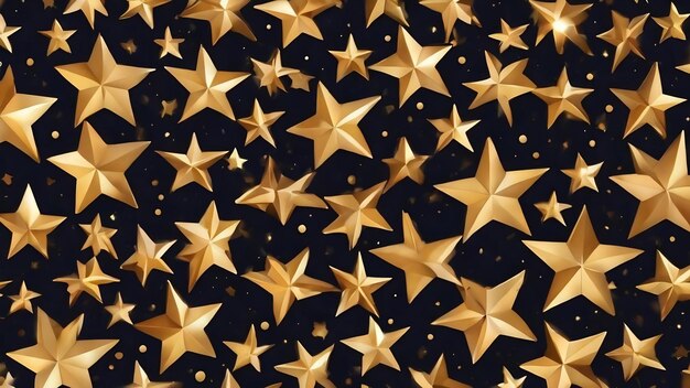 Nahtloses Muster mit dem Bild eines goldenen Sterns und Punktes