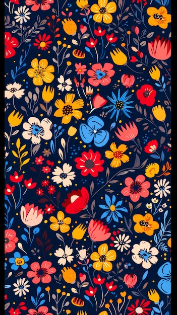 nahtloses Muster mit Frühlingsblumensträußen Textur Tapeten Hintergrund