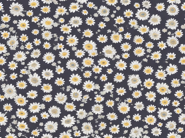 Nahtloses Muster mit Gänseblümchen, modischer Hintergrund mit Polka-Punkten und zartem Kamillenflo