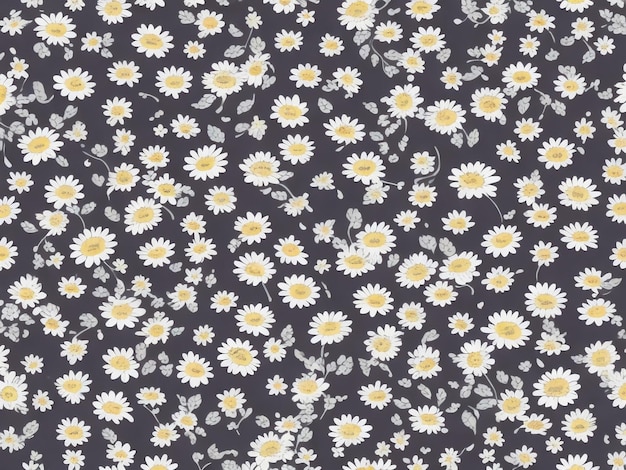 Nahtloses Muster mit Gänseblümchen. Modischer Hintergrund mit Tupfen und zartem Kamillenblüten