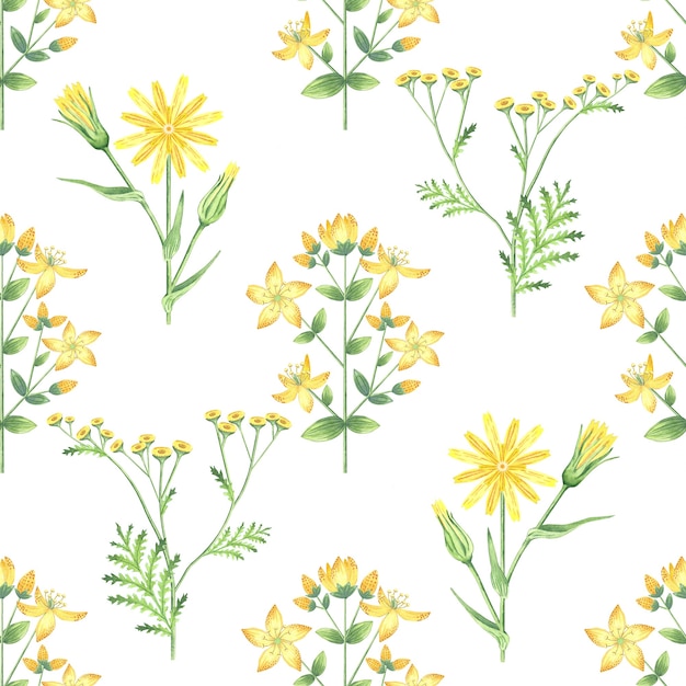 Nahtloses Muster mit gelben Blumen