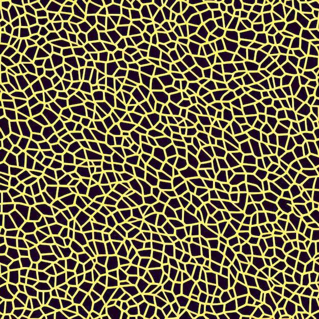 Nahtloses Muster mit gelben und schwarzen Linien auf schwarzem Hintergrund
