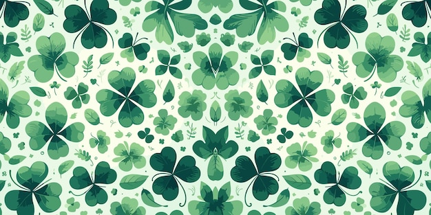 Nahtloses Muster mit Kleeblättern St. Patrick's Day Hintergrund Shamrock Hintergrund