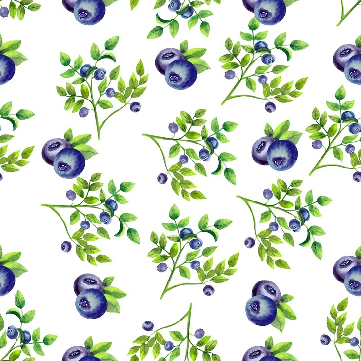 Nahtloses Muster mit reifen Blaubeeren