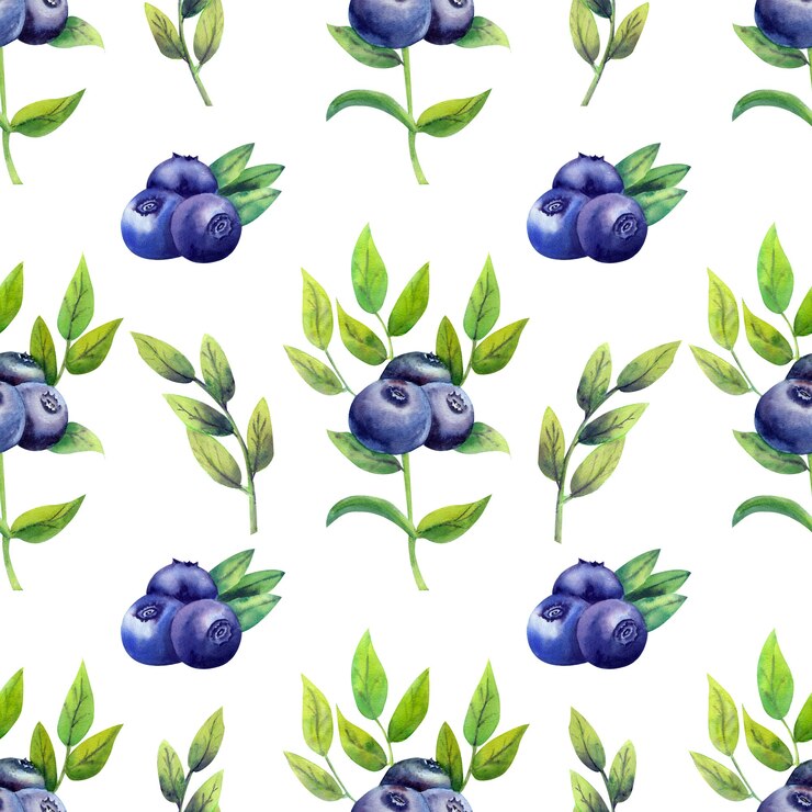 Foto nahtloses muster mit reifen blaubeeren