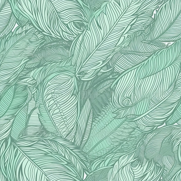 Nahtloses Muster mit weißen und grünen Federn