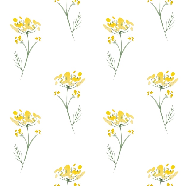Nahtloses Muster mit Wildblumen. Blühendes botanisches Fathion-Trenddruck-Aquarell