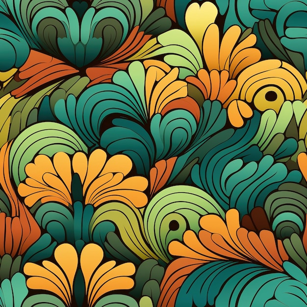 Nahtloses Muster Seide farbenfrohe Blumenmuster im Volksstil mit Blütenblättern Hintergrund