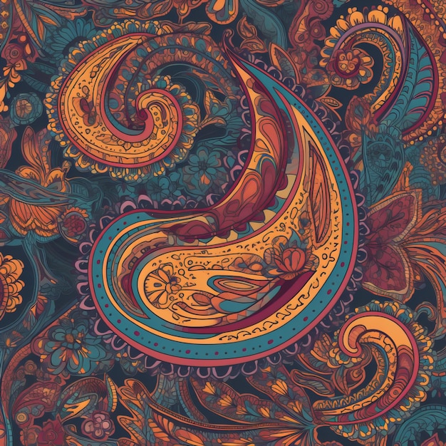 Nahtloses Paisley-Muster mit kräftigen Farben