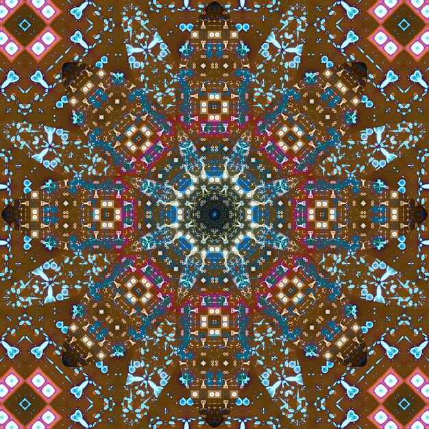 Nahtloses quadratisches Muster Textur Kunstmuster Kaleidoskop