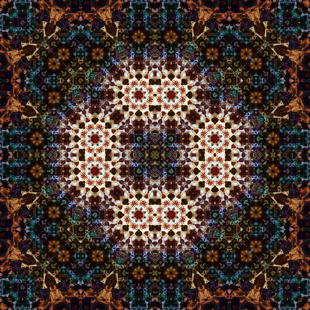 Foto nahtloses quadratisches symmetrisches muster kunst textur mandala