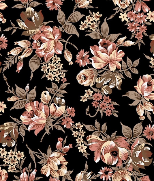 Nahtloses Vintage-Blumenmuster