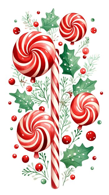 Nahtloses Weihnachtsmuster mit Locker, Zuckerrohr, Ingwerbrot, Kekse, Süßigkeiten und Schneeflocken