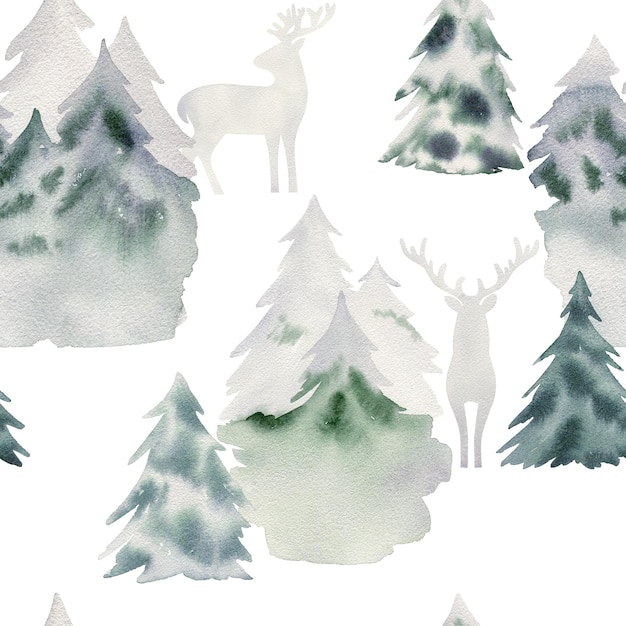Nahtloses Wintermuster mit Bäumen