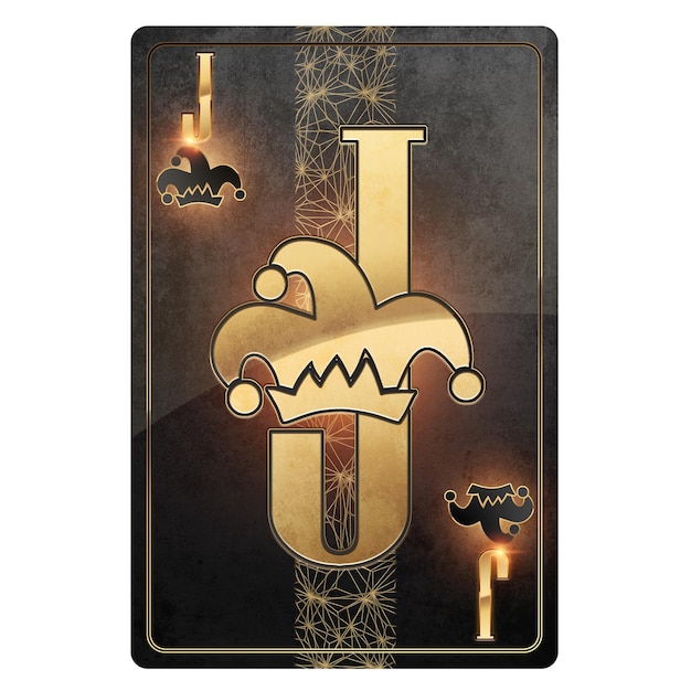 Foto naipes estilo negro y dorado para póquer corazones palo rey tarjeta aislado sobre fondo blanco concepto de casino juegos de azar 3d ilustración 3d renderizado