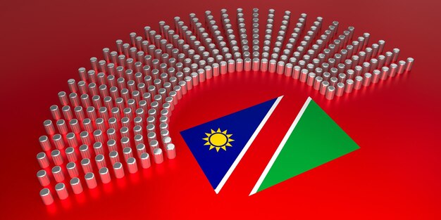 Namibia bandera votando elección parlamentaria concepto 3D ilustración