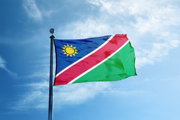 Namibia Flagge am Mast