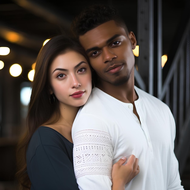 Namorado afro-americano com namorada colombiana branca.