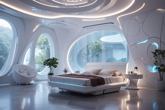 Nano Healing Hideaway Un dormitorio futurista para la salud y el rejuvenecimiento