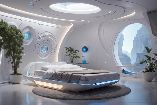Nano Healing Hideaway Ein futuristisches Schlafzimmer für Gesundheit und Verjüngung