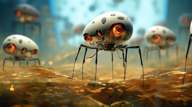 Foto nanobots, die allergene erkennen und neutralisieren