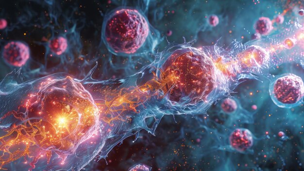 Foto nanobots reparando tecidos a nível celular