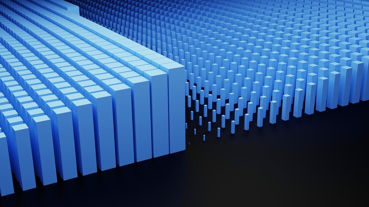 Foto nanoestructura resumen fondo de caja azul ilustración generada por computadora