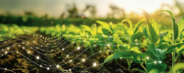 Foto nanosensores para la agricultura de precisión que maximiza el rendimiento y la sostenibilidad