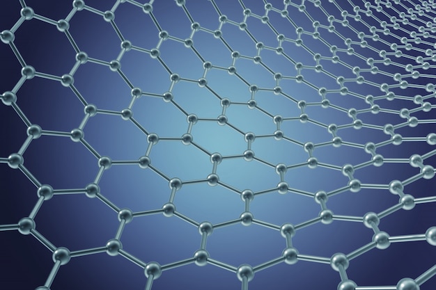 nanotecnología hexagonal forma geométrica primer plano