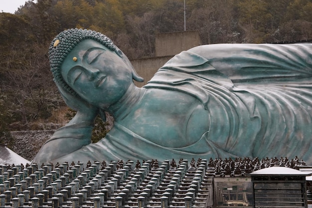 Nanzoin Tempel Fukuoka Japan 24. JANUAR 2023 Nanzoin Tempel ist Shingon buddhistischer Tempel in Fukuoka Wahrzeichen ist die Bronzestatue des größten Buddha