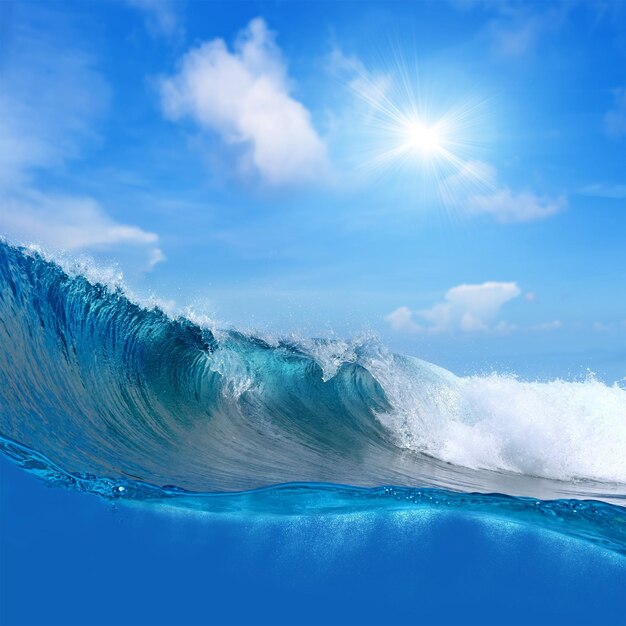 Foto não há humanos ondas céu nuvens oceano sol dia paisagem ao ar livre água céu azul